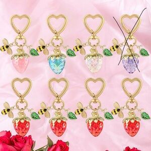 NWOT Heart-Shaped Strawberry Keychains/Bag Charms (Choose 1)